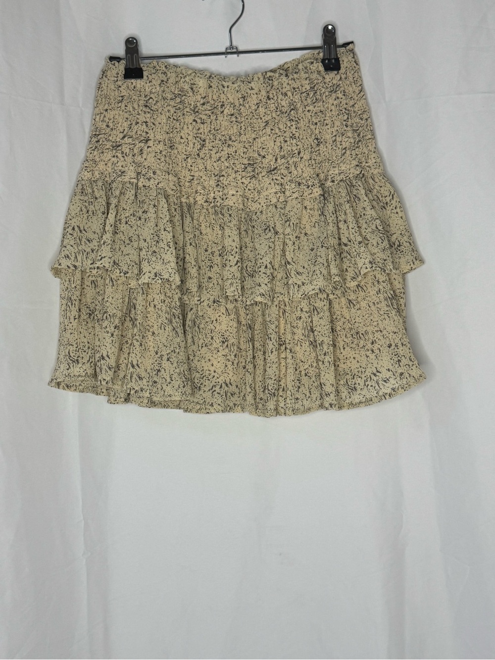 NWT By Together Cream Mini Skirt with Dark Floral Speckle